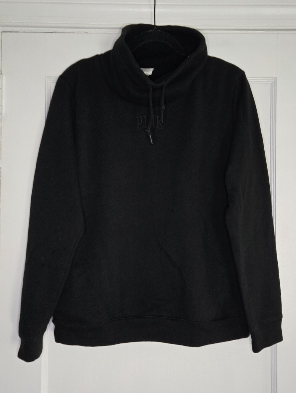 PINK Victoria's Secret Black Thick Cozy Turtleneck Crewneck Women's Small